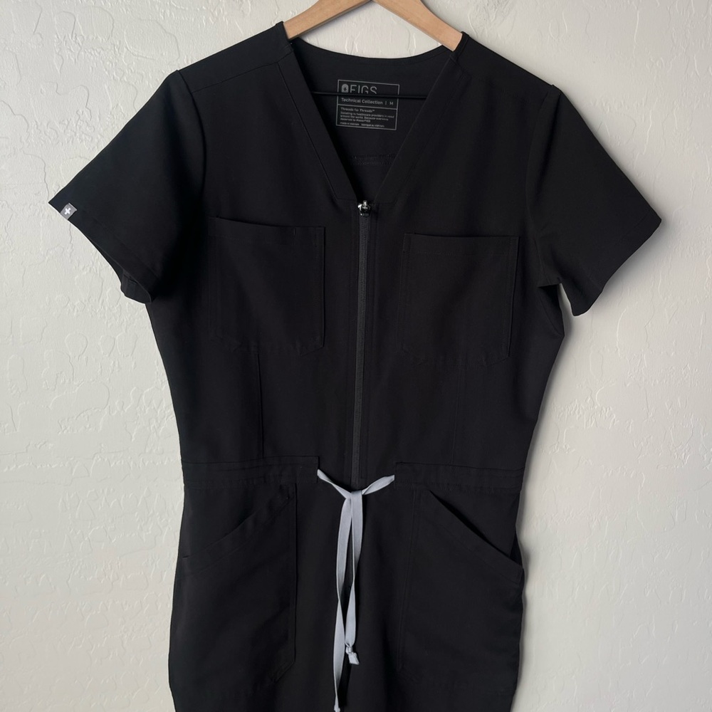 Figs Straight Leg Jumpsuit in Black - Picture 10 of 10